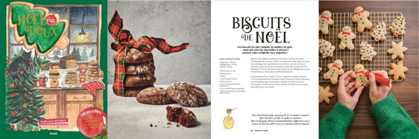 Couverture du livre 'Noël, c'est doux' de Margaux Seydoux, avec 70 recettes gourmandes pour les fêtes. Moments inspirés biscuits