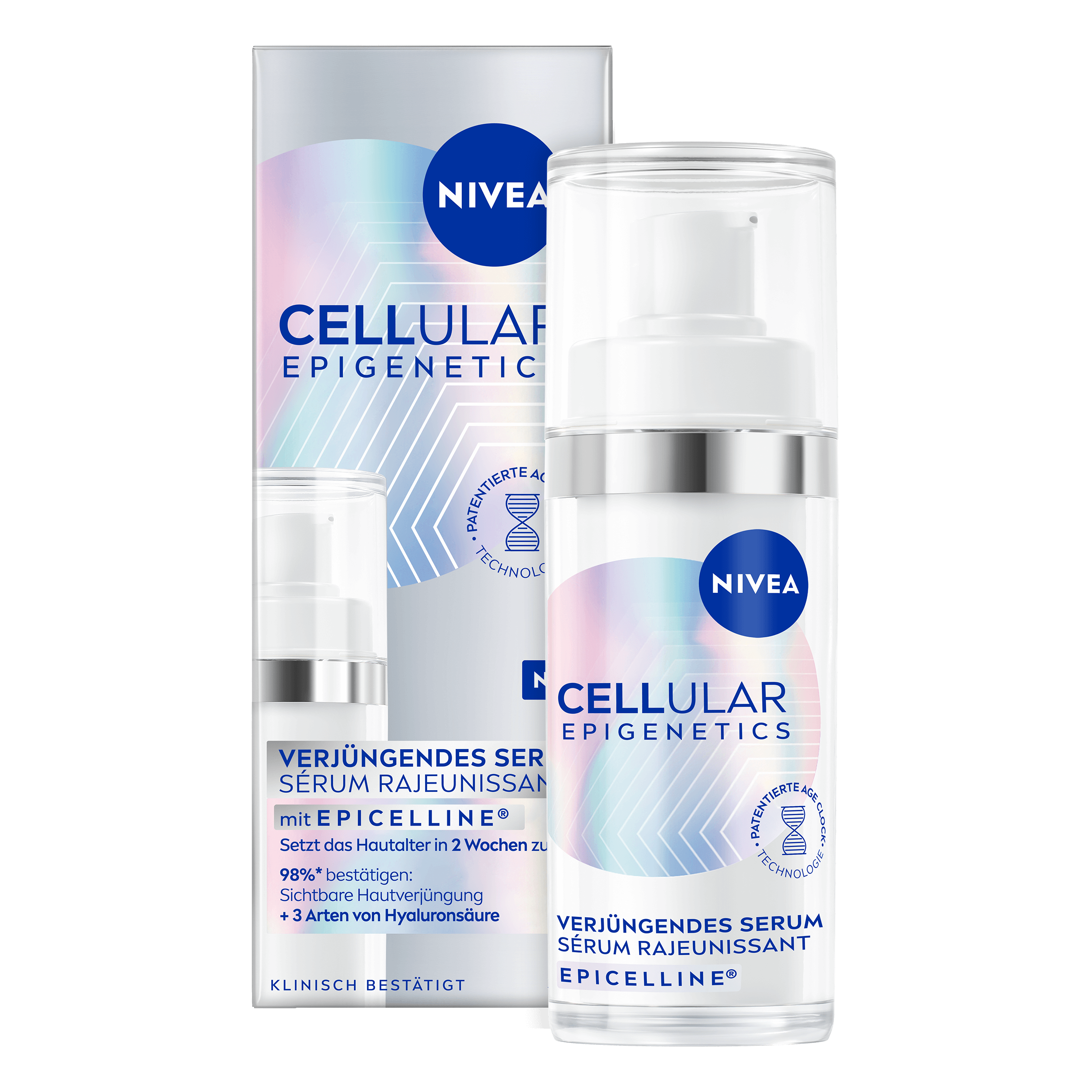NIVEA Sérum Rajeunissant Cellular Epigenetics, innovation anti-âge agissant sur l’âge biologique de la peau.