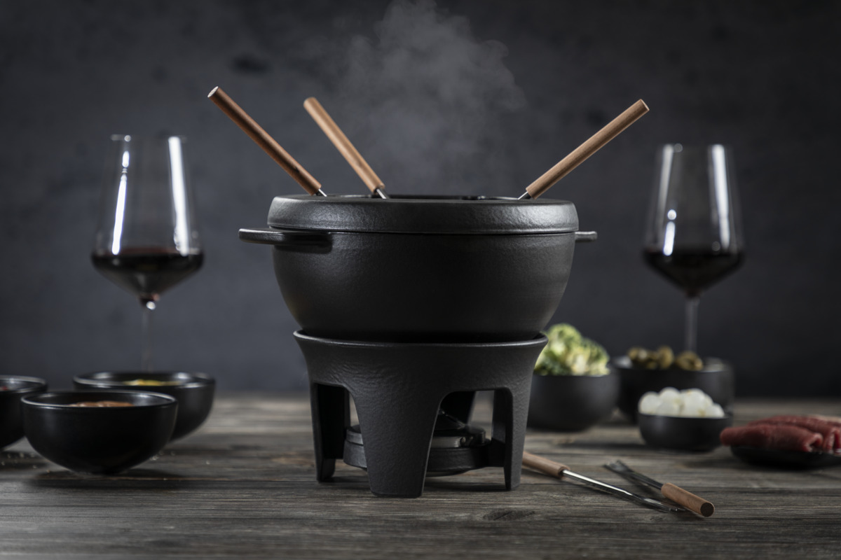 Caquelon Glacier Kuhn Rikon pour fondue fromage ou viande