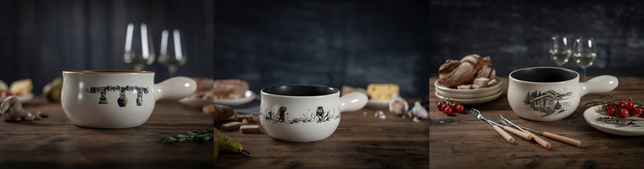 Caquelons en céramique Kuhn Rikon – modèles Trichel, Murmeli et Chalet